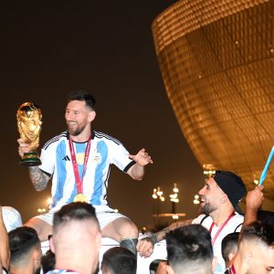 El plantel de San Lorenzo festejó la Copa del Mundo