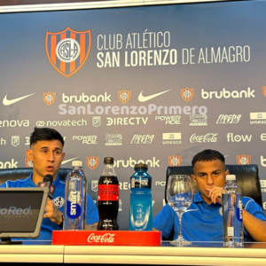Bareiro y Barrios se presentaron en conferencia y evaluaron el presente de San Lorenzo