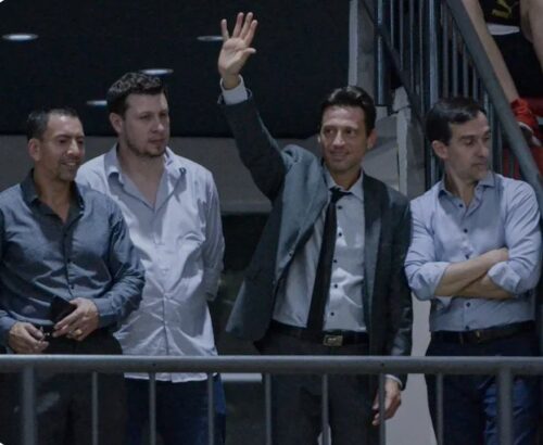 Moretti, junto a Barros, Cigna y Britos, al inicio de su gestión.