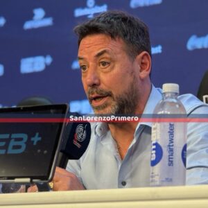 Sergio Costantino y su primera conferencia de prensa como presidente de San Lorenzo