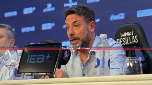 Sergio Costantino y su primera conferencia de prensa como presidente de San Lorenzo