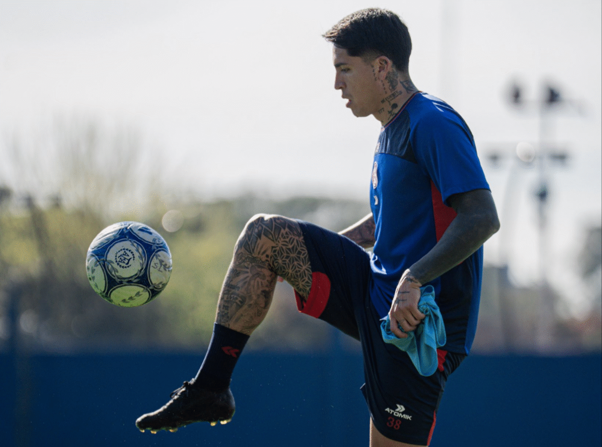 Farías tuvo su primer entrenamiento en San Lorenzo